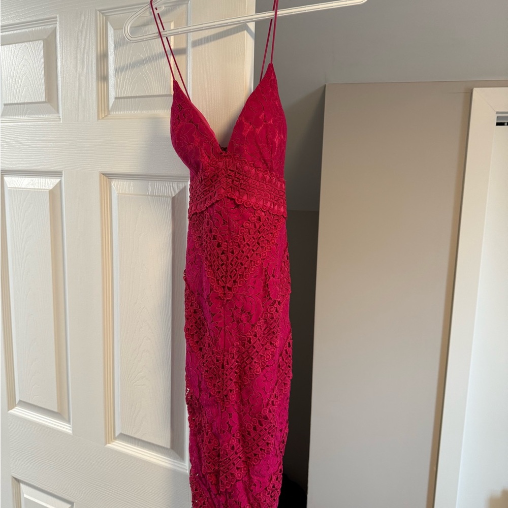 Elegant Lace Red Dress